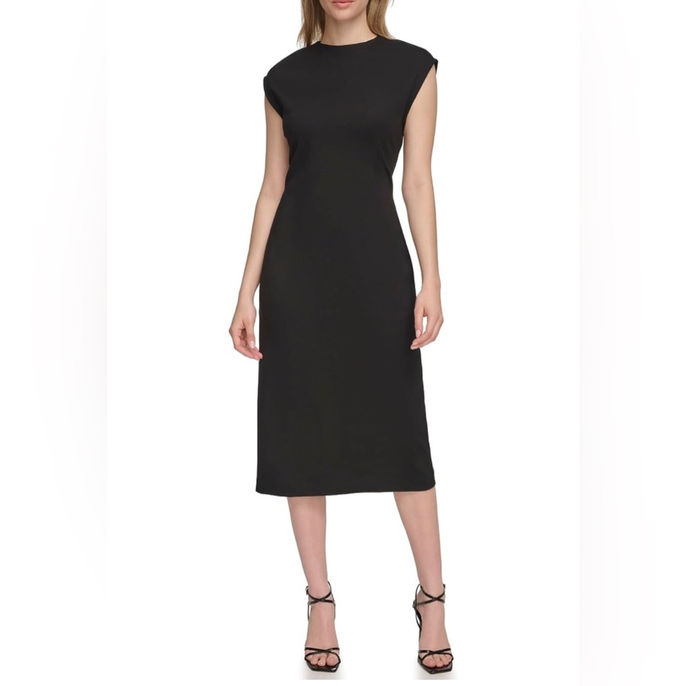 Calvin Klein Women's Black Ponte Formal Fitted Dress, Size 6 - Picture 1 of 12